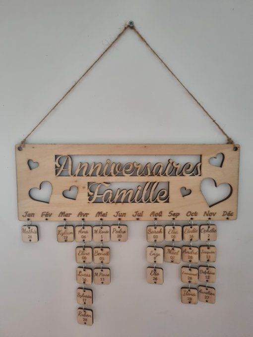 calendrier anniversaire