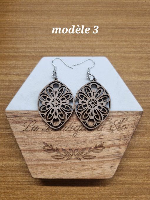 Boucles d'oreilles  bois 