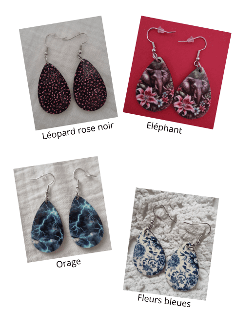 Lot 2 paires de boucles d'oreilles
