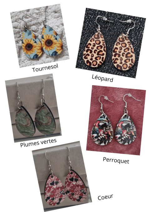Lot 2 paires de boucles d'oreilles